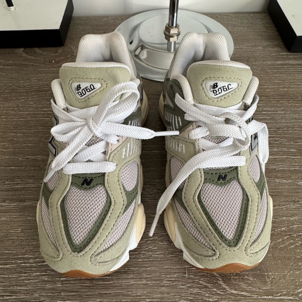 New Balance 9060 Sneakers in Olive and Cream